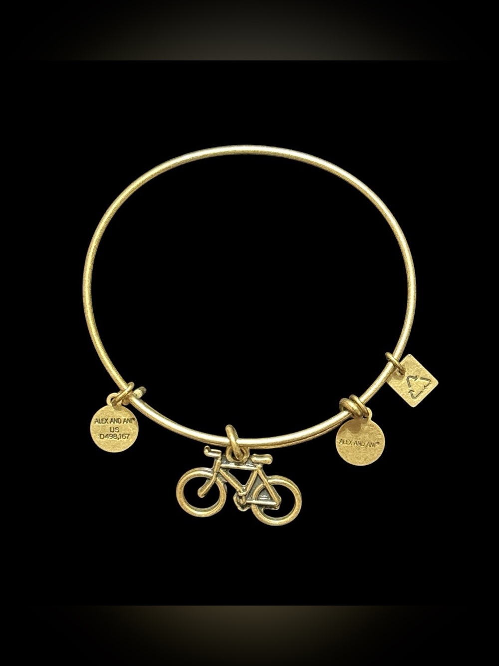 Alex and Ani Gold Bicycle Charm Bangle